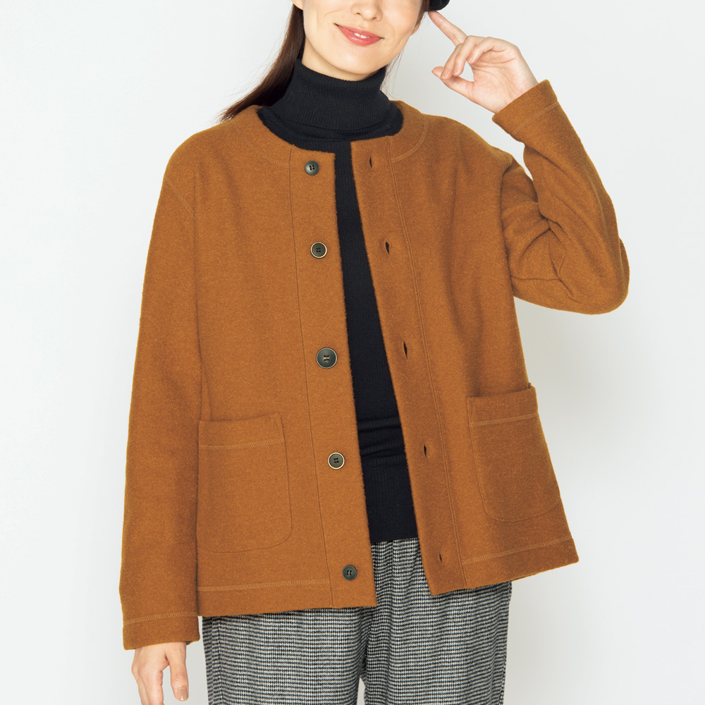 縮じゅうウール混ジャケット