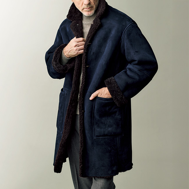 ムートンレザーコート／SAXTON