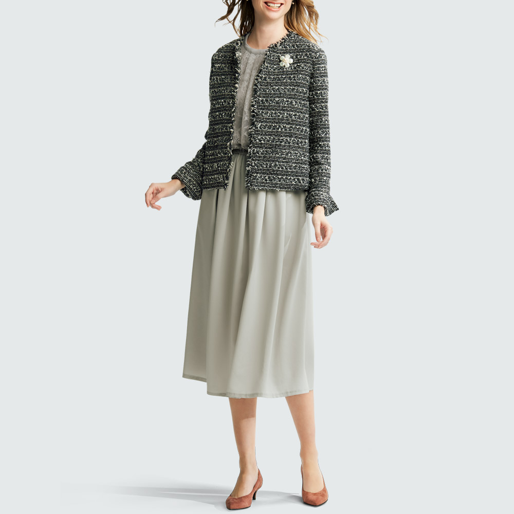 レース使いジョーゼットワンピース