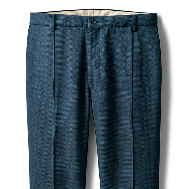 麻混ストレッチワッフルスラックス