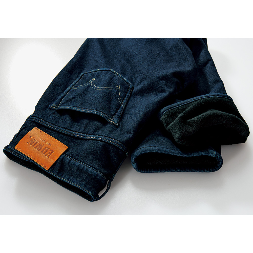 すごく伸びて暖かな起毛裏地付きイージーパンツ