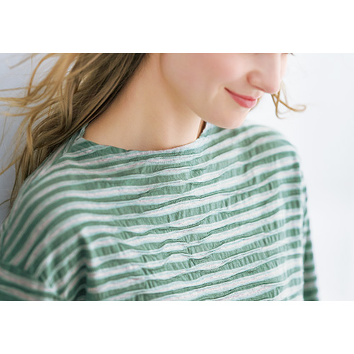 カスリ調ウェーブボーダープルオーバー