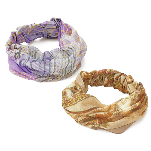 シルクシフォン･ネックレス／2柄セット