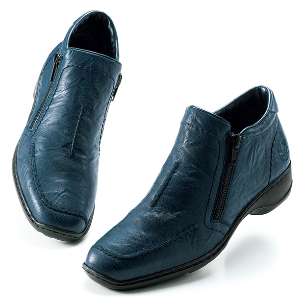 ダブル使いファスナーショートブーツ