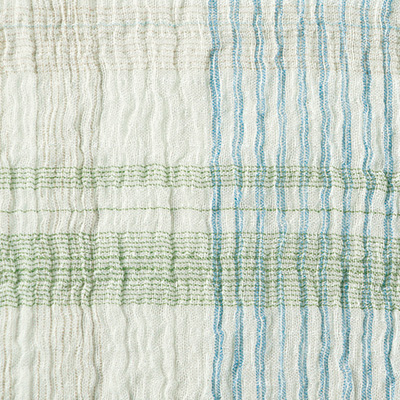 リネン混チェック柄シャツ