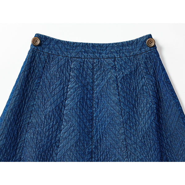中わたキルティングデニムスカート
