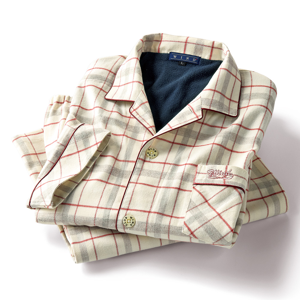 肩まで暖か･コットンビエラチェックパジャマ