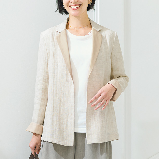 リネンコットンガーゼのジャケット