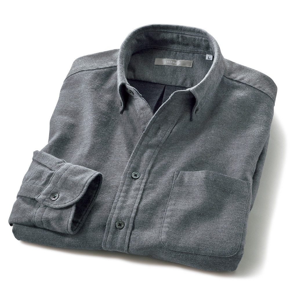 杢糸シャンブレー長袖シャツ