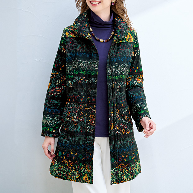 プリント中わたコート