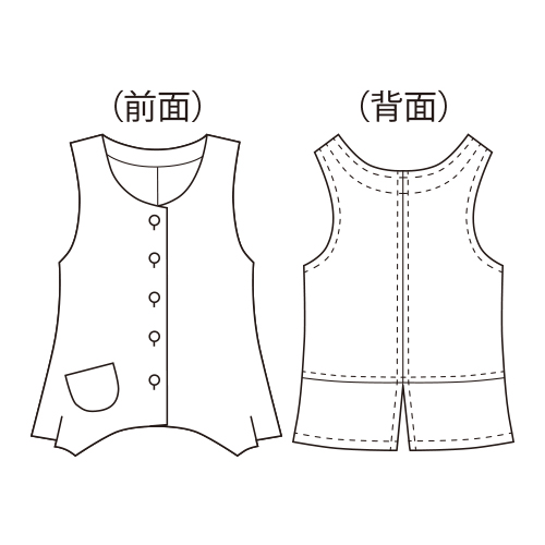 綿麻先染め千鳥格子柄ベスト