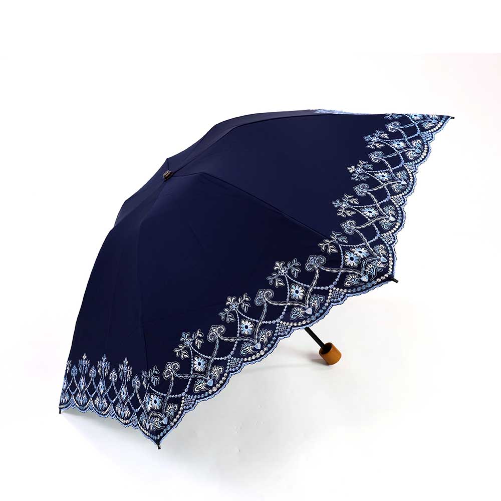 マーブル刺繍ミニ折りたたみ日傘