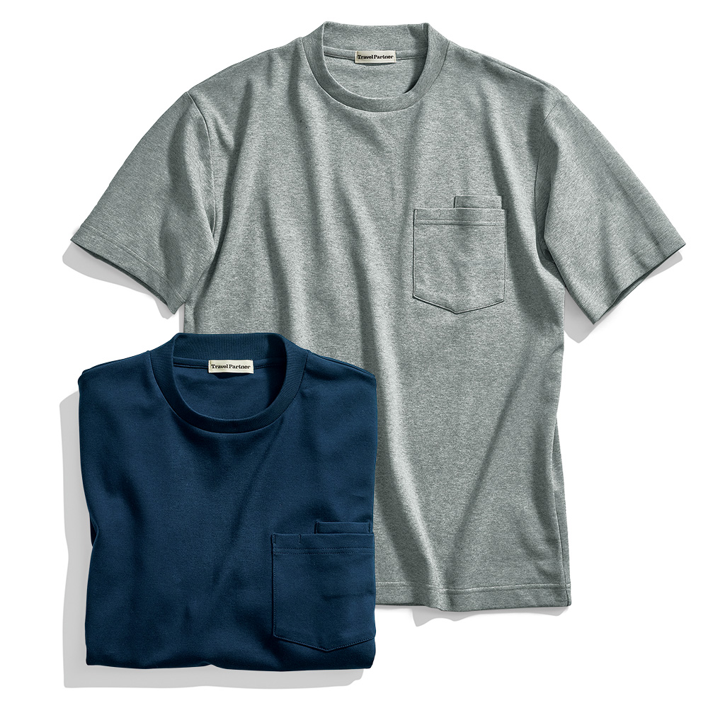 シルケットスムース･スロープネックTシャツ／2色セット