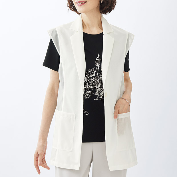襟付きシアーベスト