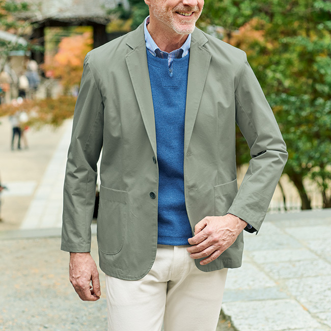 洗えるシルク混ウェザージャケット