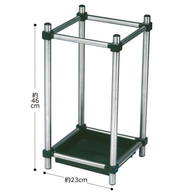 ステンレスのスリム傘立て