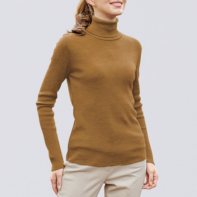 ウォッシャブルウール･タートルネックセーター