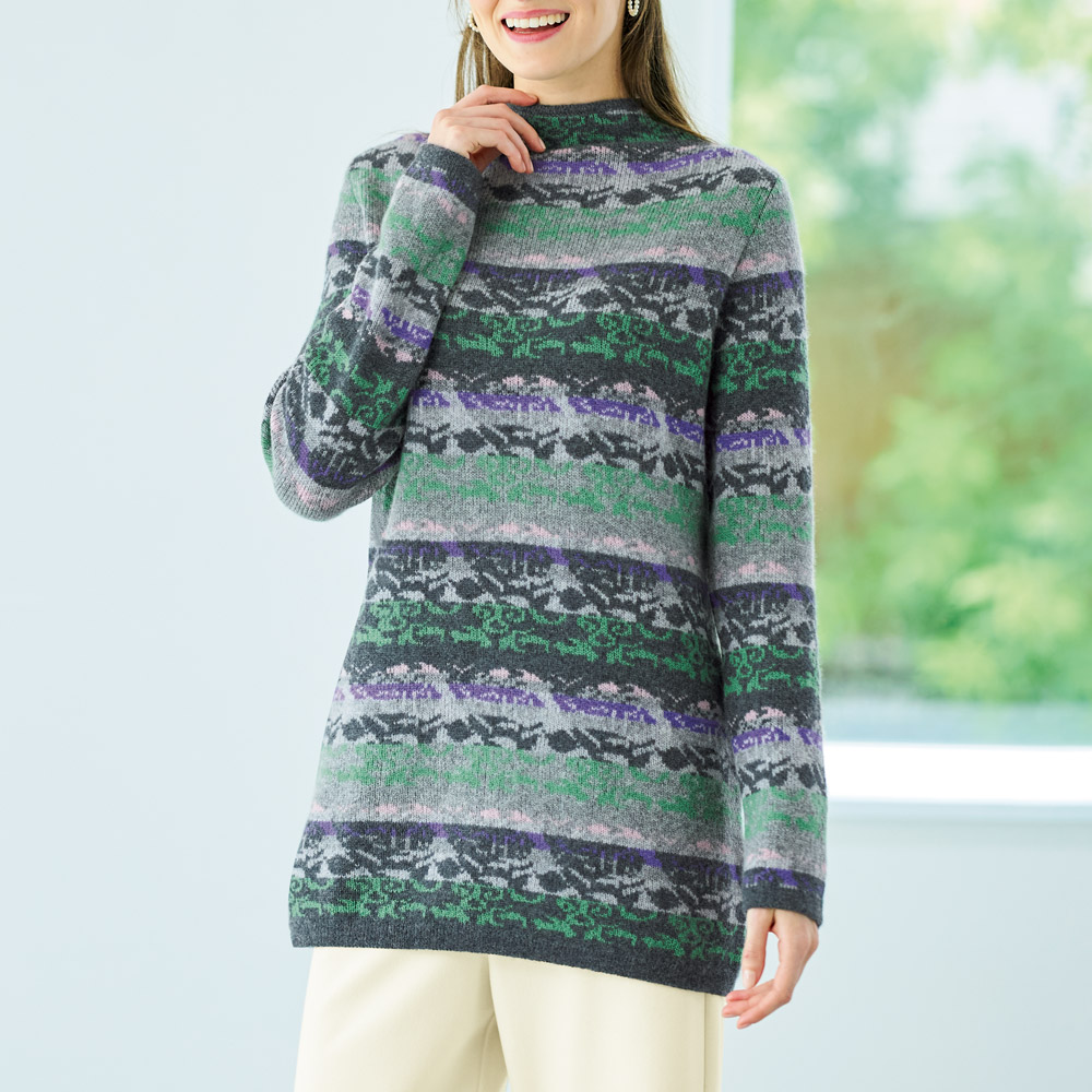 カシミヤジャカードチュニック