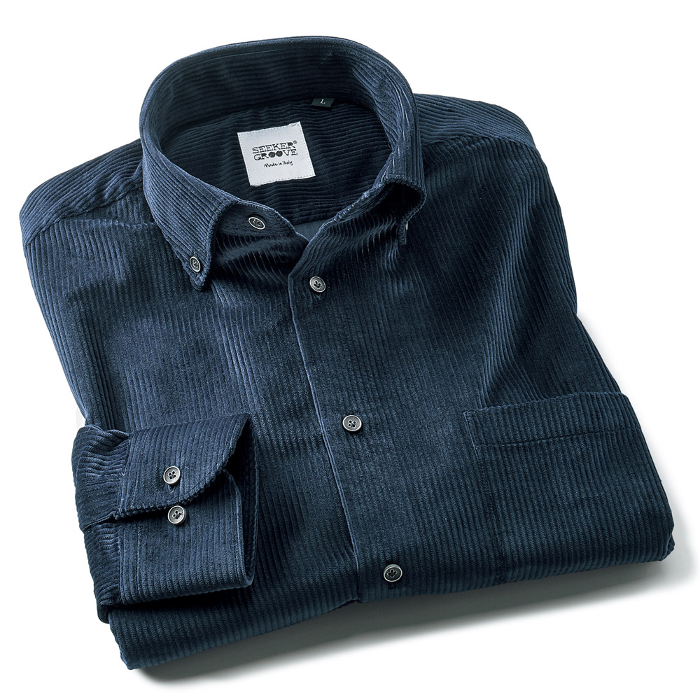 イタリア製･太畝コーデュロイB.D.シャツ