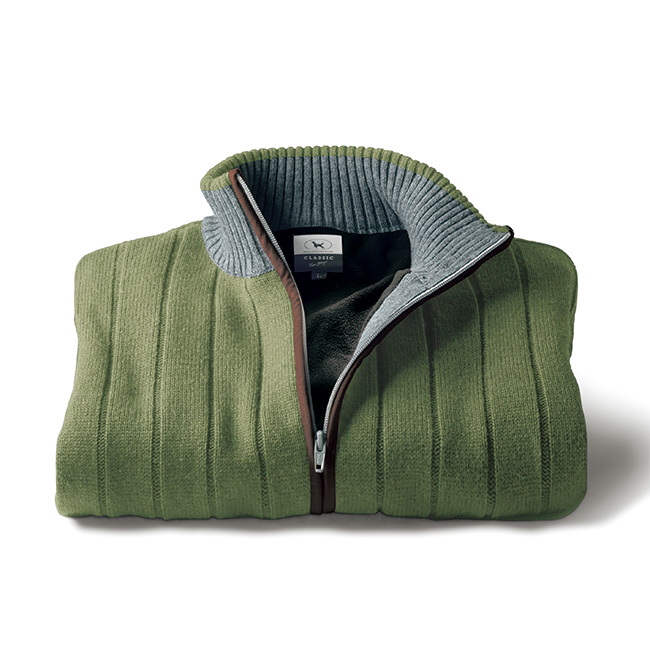 ウォッシャブルウール･ジップカーディガン