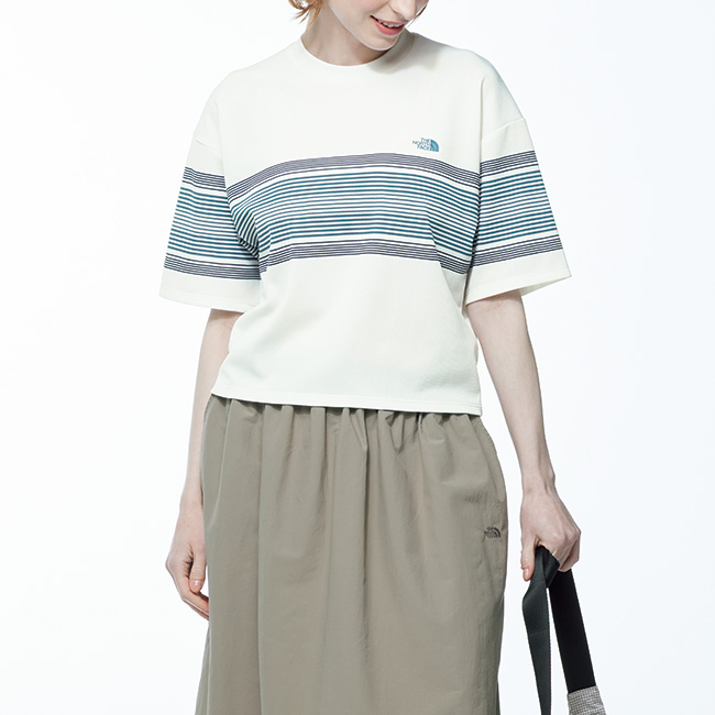 ショートスリーブフリーランパネルボーダークルー