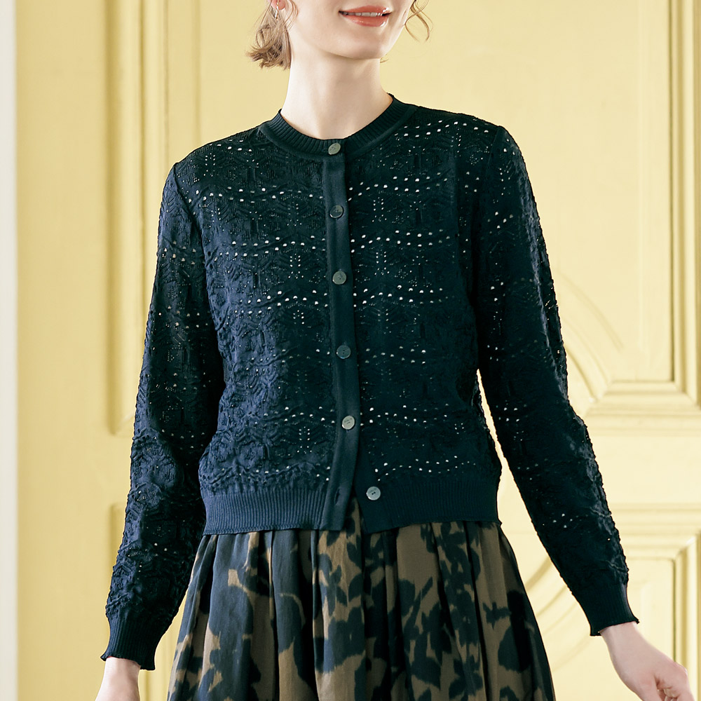 レース編みカーディガン