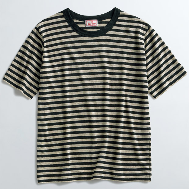 ベルギーリネンボーダー半袖Tシャツ