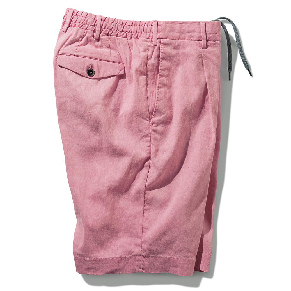 リネンコットンストレッチショートパンツ