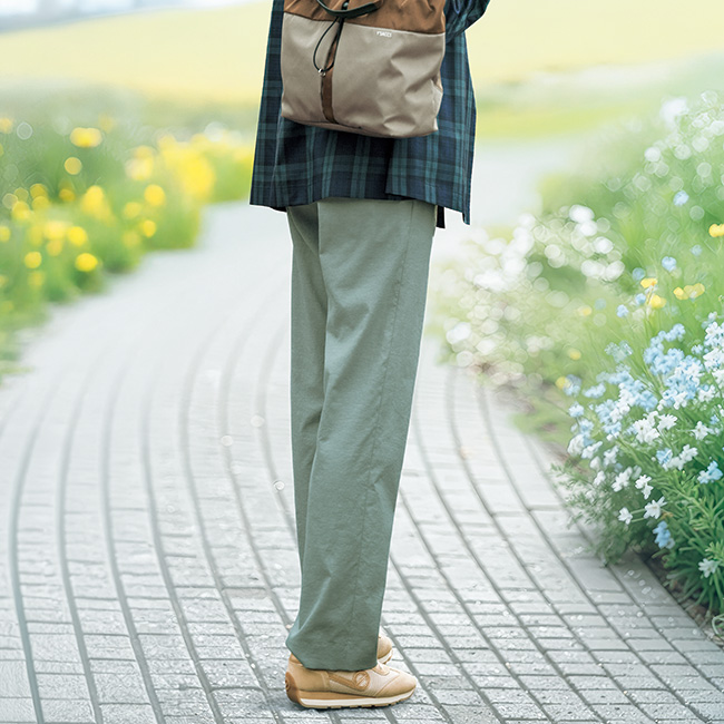 綿麻混イージーパンツ