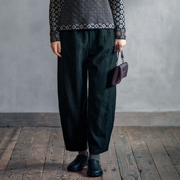 たぽっと九分丈ウールパンツ