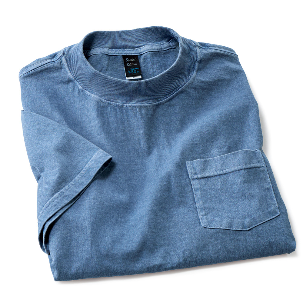 米綿ミッドネック半袖Tシャツ