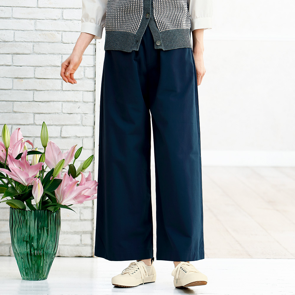 コットン混ワイドパンツ