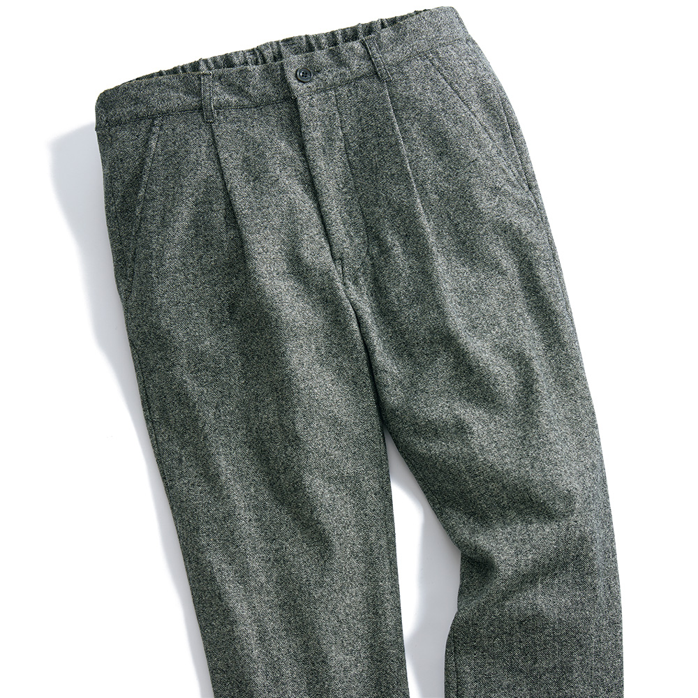 ウール混ツイードリラックスパンツ