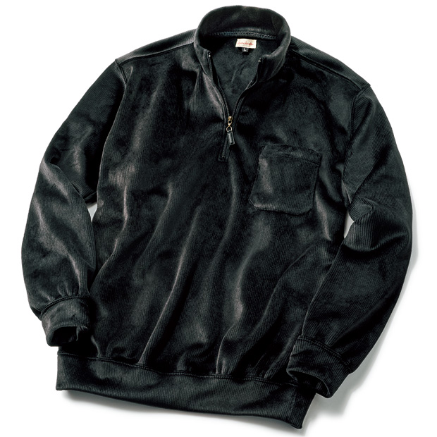 コーデュロイ風フリース･ハーフジッププルオーバー