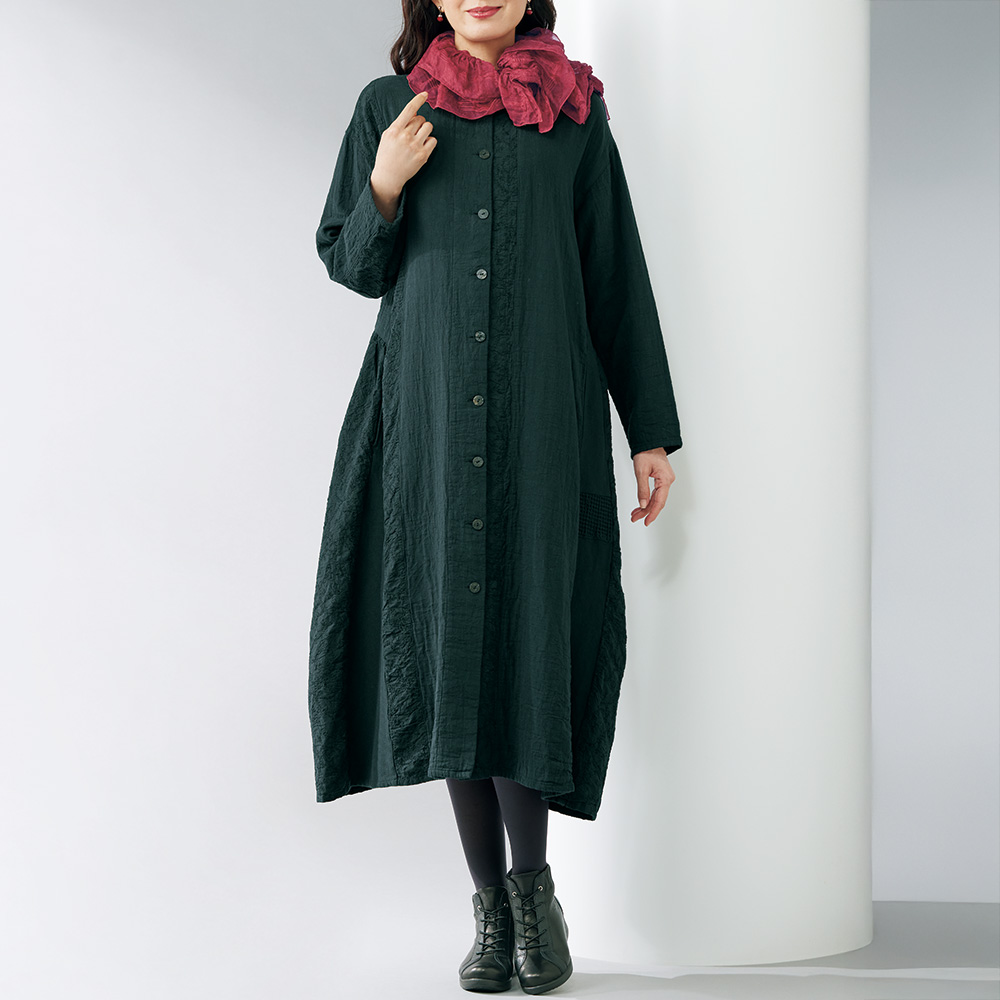 トリプルガーゼ・パッチワークワンピース