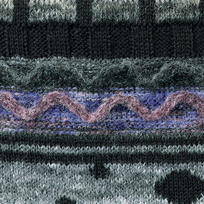 ウール混絣糸使いニットカーディガン