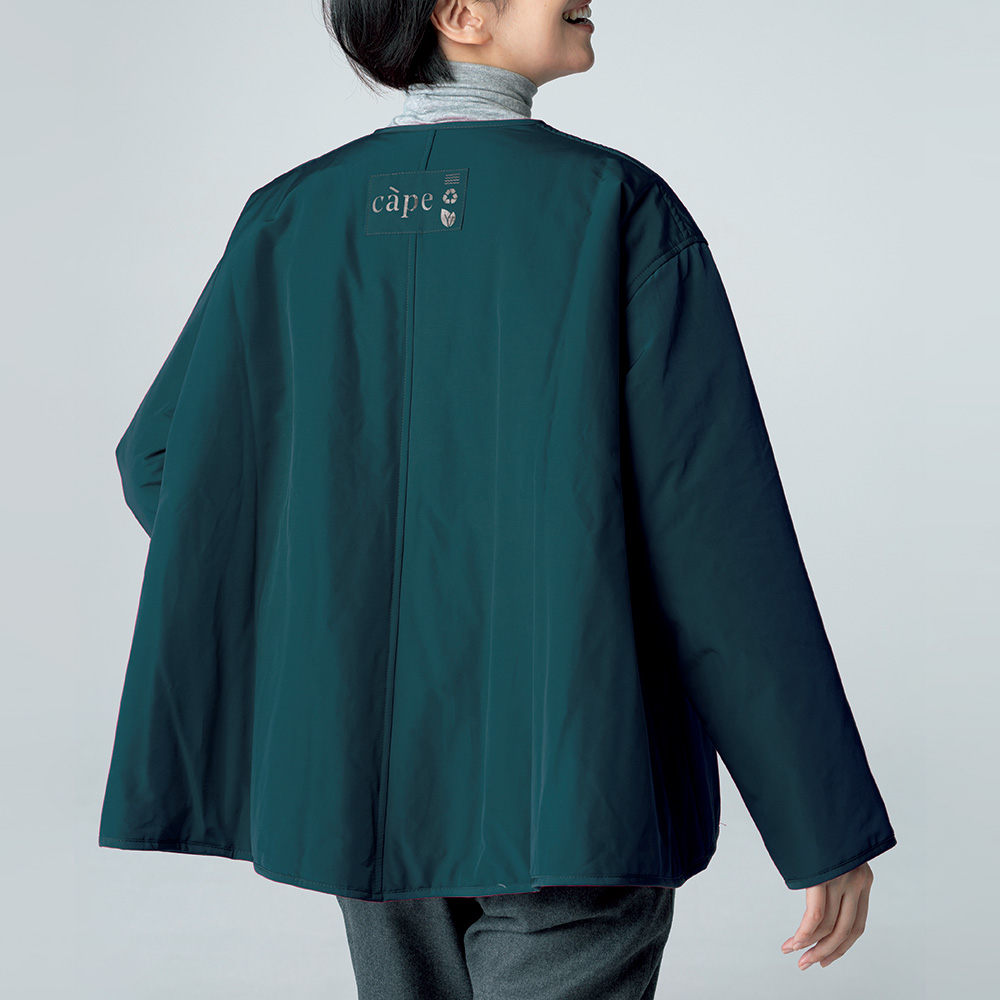 ノーカラー中わたジャケット