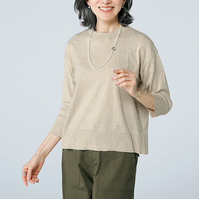 ボタニカルダイ･コットンメランジプルオーバー