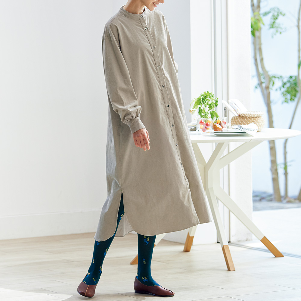 NATURAL BEAUTY シルク ガウン ダウンコート ゴールド M