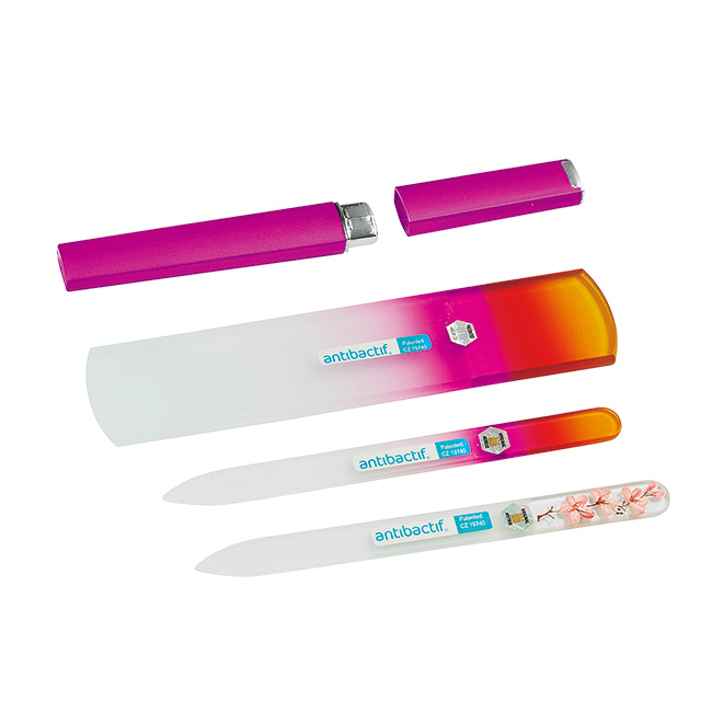 チェコ製／強化耐熱ガラスの両面やすりセット（光触媒抗菌加工）