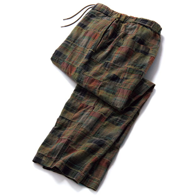 墨染めマドラスチェック･パッチワークパンツ