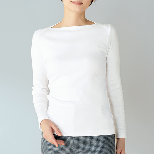 コットンストレッチプルオーバー