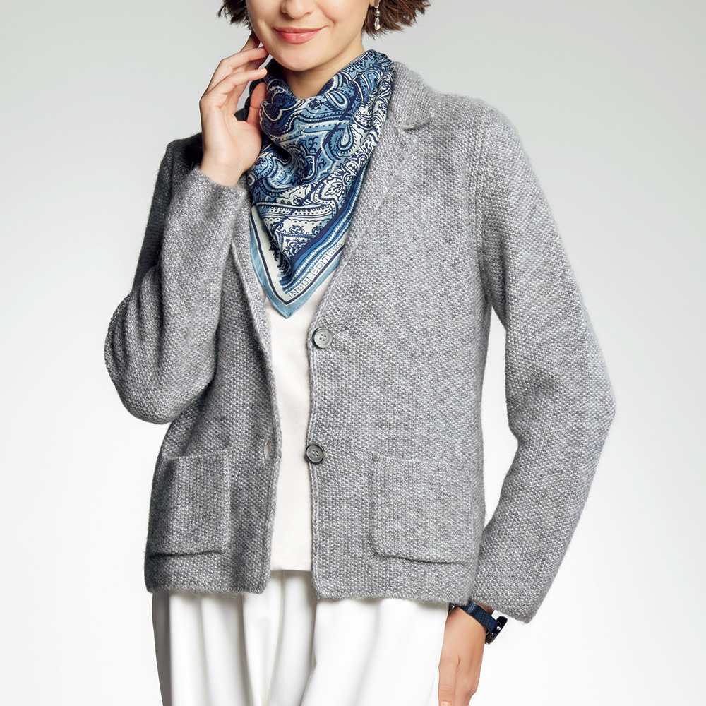 アルパカ混･ソフトニットジャケット