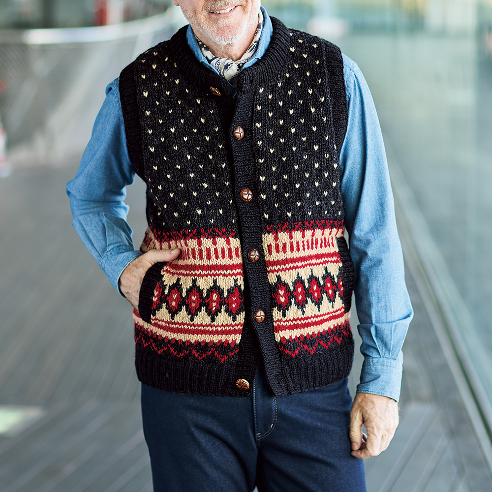 裏フリース･ヒマラヤ手編みベスト