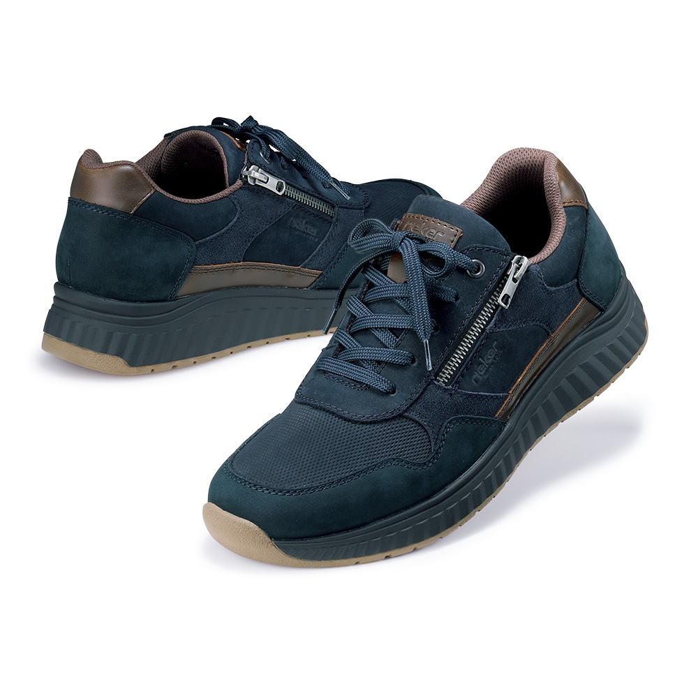 型押しレザーサイドファスナースニーカー