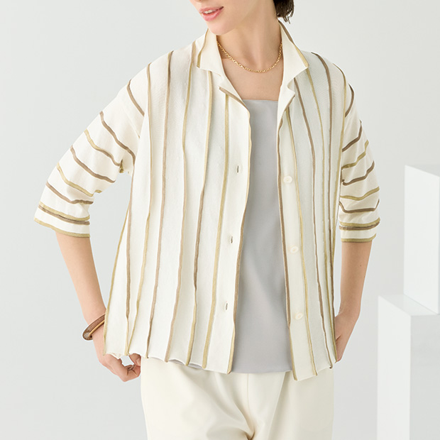 コットン混ニットジャケット