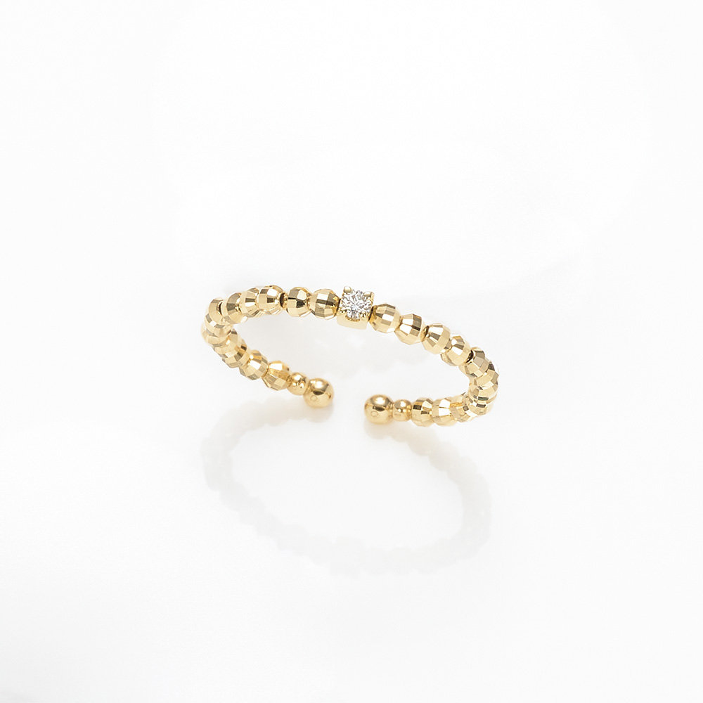 ダイヤモンド入りフレキシブルリング／K18