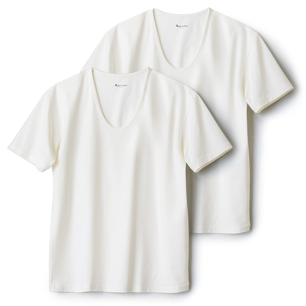 和紙混半袖アンダーTシャツ／2枚セット
