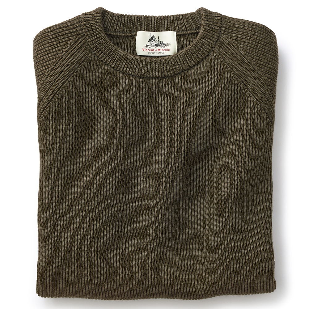 両畔編み･クルーネックセーター