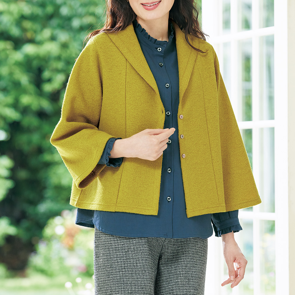 ウール混のゆったりジャケット